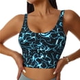 thumbnail image 1 of Fotbe Lightning Sujetador Deportivo Largo sin Aros para Mujer con Almohadillas y Soporte Medio, Transpirable y Absorbente, Camiseta Tipo Chaleco o Tank Top-Medium, 1 of 8