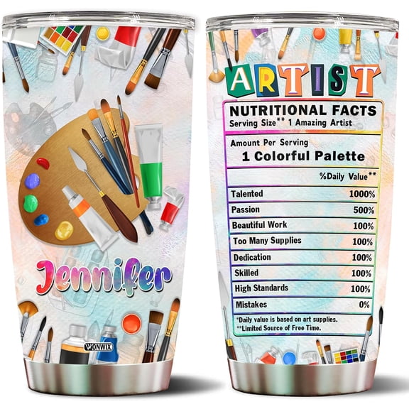 Personalized Artist Gifts for Men Women 20oz Stainless Steel Insulated Travel Mug Coffee Cup Tumbler Water Bottle Gift for Husband Wife Mom Dad Him Her Christmas Birthday
