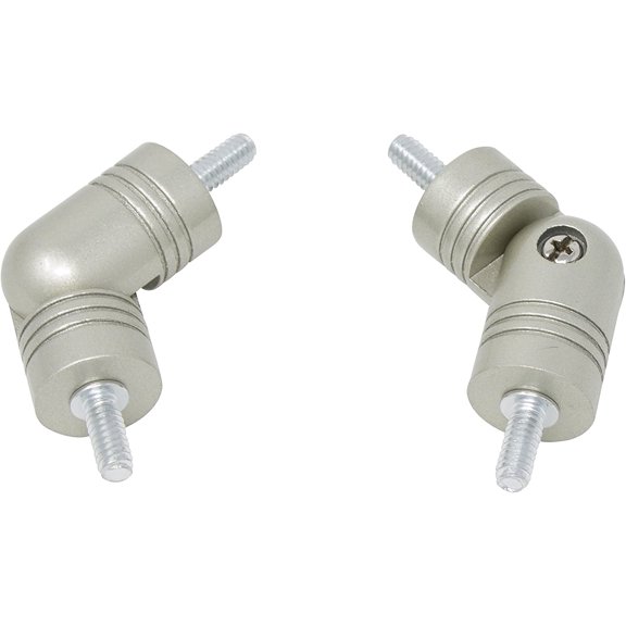 MERIVILLE Hinged Elbow Connector - Designed for Bay Window Curtain Rods or Corner Drapery Rods up to 1-inch Diameter, 2 Pcs (Pewter)