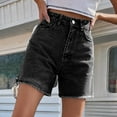 thumbnail image 4 of KALE Jean Shorts Womens American Trendy Loose Casual Women's New Denim High Waist Slimming Trousers Denim Shorts Women Short Black, 4 of 5