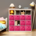 thumbnail image 3 of YOYTOO 6 Pack Foldable Cube Storage Bins, 11" Collapsible Fabric Cube Organizer Baskets Bins,Hotpink, 3 of 7