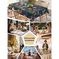 thumbnail image 5 of Orange Blue Spring Floral Table Cloth, Waterproof Tablecloth for Rectangle Tables, Vintage Botanical Summer Flower Reusable Washable Fabric Table Cover for Restaurant Kitchen Dining Tables 60"x84", 5 of 9
