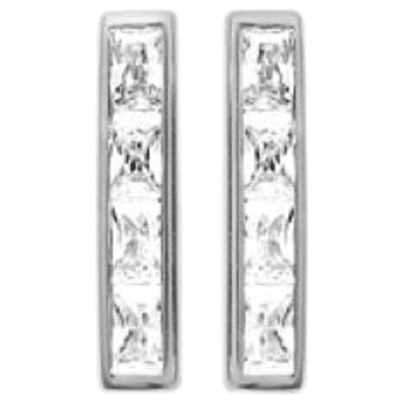 Mystigrey Jessica .925 Sterling Silver Plated Rhodium Earrings for Women with Cubic Zirconia
