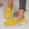 thumbnail image 6 of Hinvhai Women Loafers Comfortable Shoes Casual Slip on Penny Moccasins Flats for Walking Driving Business Yellow 9.5(43), 6 of 9