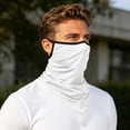 thumbnail image 4 of UPF 50 UV Protection Triangle Neck Gaiter with Ear Loops Breathable Cooling Sun Face Mask Windproof Bandana Scarf for Cycling Fishing Motorcycle Running Outdoor Sports White Free Size, 4 of 4