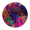 thumbnail image 4 of PIKWEEK Abstract Colorful Chaotic Waves Rainbow with Purple Orange Gold Blue Colors Decor Table Cover White, 4 of 8