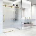 thumbnail image 4 of VIGO Elan 56 to 60 in. W x 74 in. H Sliding Frameless Shower Door in Matte Brushed Gold with 3/8 in. (10mm) Fluted Glass, 4 of 14