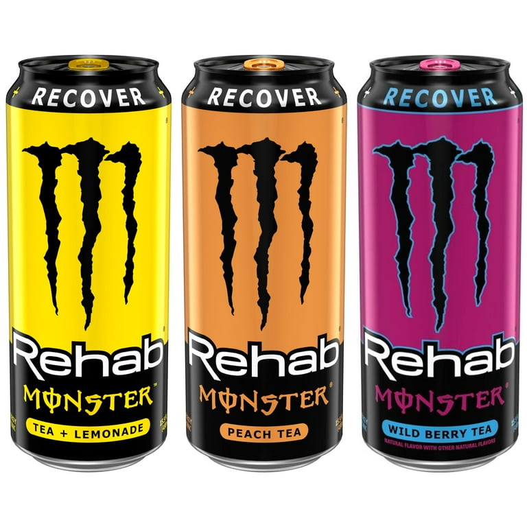 Monster Energy Rehab Tea + Lemonade, Peach, Wild Berry Drinks Mix