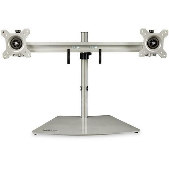 DUAL MNTR STAND HORIZONTAL FOR UP TO 24IN MNTR SILVER