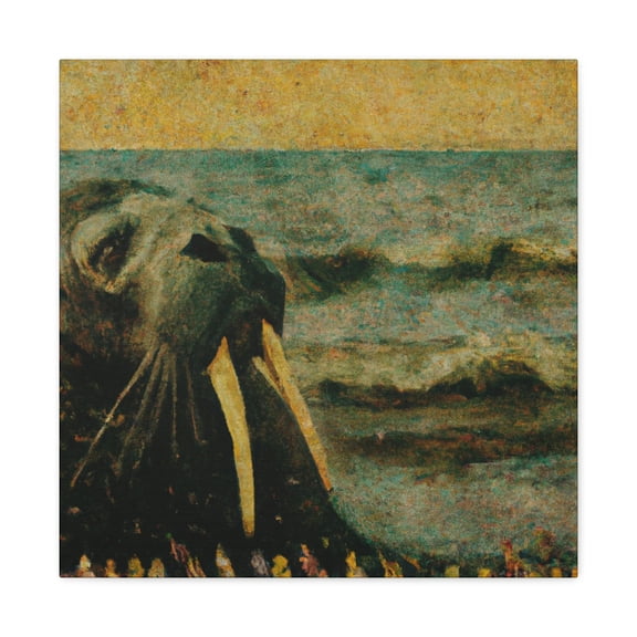 Walrus in Pointillism - Canvas