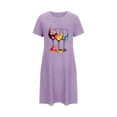 thumbnail image 4 of Shorts pour Femmes, Chemises à Manches Courtes pour Femmes, Chemise de Nuit Courte Surdimensionnée pour Femmes Mode avec Imprimé sur la Poitrine Robe de Nuit à Manches Courtes, 4 of 5