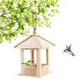 thumbnail image 6 of lulshou Wooden Bird Feeder Hanging for Garden Yard Decoration Quadrilateral Shaped With, 6 of 7