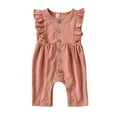 thumbnail image 1 of Vêtements pour Bébé Fille Nouveau-Né Combinaison à Volants Justaucorps Tenue Unie, 1 of 6
