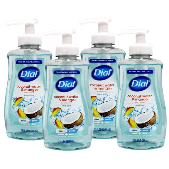 Dial Liquid Hand Soap Coconut Water & Mango, 7.5 FL OZ - 4 Pack
