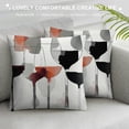 thumbnail image 3 of Chilfamy  Wine Throw Pillow Cushion Cover, Abstract Wine Glasses Silhouettes with Dots Alcohol Drink Modern, Decorative Square Accent Pillow Case, Black Grey, 3 of 5