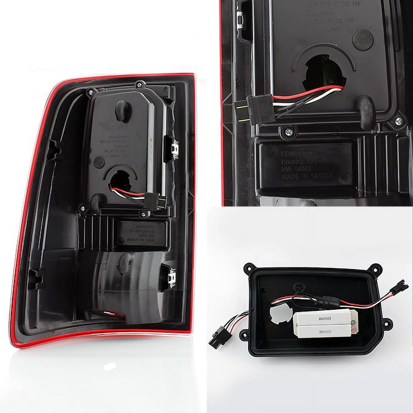 AKKON - For 2009-2018 Dodge Ram 1500 10-18 2500 3500 Red LED Tube Tail Lights Lamps Pair Housing Set
