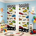 thumbnail image 2 of Erosebridal Cartoon Race Car Blackout Curtains, Colorful Curtains Pack of 2 (42x84 Each), Red Border, 2 of 5