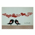 thumbnail image 1 of Love Cutting Board, Queen and King Bird Couple Kissing Hanging Heart Shapes and Abstract Drop Pattern, Decorative Tempered Glass Cutting and Serving Board, Small Size, Multicolor, by Ambesonne, 1 of 1
