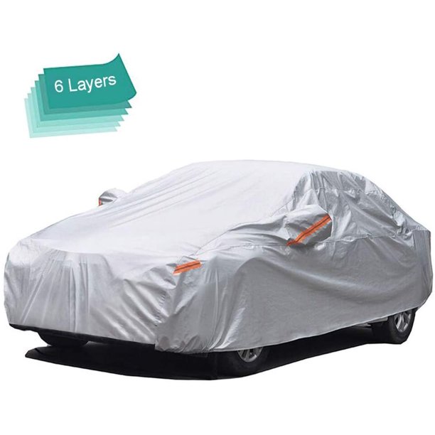 Gunhyi Outdoor Car Covers For Automobiles Waterproof All Weather 6 Layer Heavy Duty Cover Sun Uv Protection Universal Fit Sedan Length 165 175 Inch Walmart Com Walmart Com
