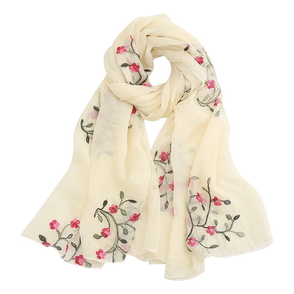 Chuancc Women Scarf Shawl Hijab Scarfs Cotton Blend Shawl Crinkle Wrap Head for Seasons Beige One Size