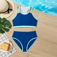 thumbnail image 2 of Fancifize Girl's 2 Piece Swimsuit Color Block Spaghetti Strap Bikini Sets Beach Bathing Suit Swimwear for Teen Girls 8-13Y, 2 of 8