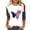 Multicolor#33, variant on Utoimkio American Flag T Shirt for Women 3/4 Sleeve Graphic Shirts Crew Neck Red White and Blue Tee Tops Casual Fourth of July Outfits Size S-5XL