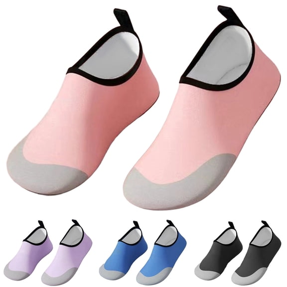 FUZHIQ Kids Boys Girls Barefoot Aqua Shoes Non- Protective Sole Quick Dry Water Socks for Beach Pool Swimming Toddler Summer Shoes,7.5-8 Years