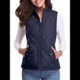 thumbnail image 1 of Chaleco Acolchado con Cuello Alto, Cremallera y Bolsillos para Mujer Azul Oscuro XL, 1 of 10
