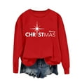 thumbnail image 3 of Christmas Sweatshirts for Women ，Womens Fall Winter Thermal Sweatshirts Round Neck Tops Long Sleeve Sweatshirt Pullover Sweater Blouses Merry Christmas Print Clothes, 3 of 5