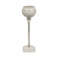 thumbnail image 5 of Modern Pillar Candle Holder Stand - Glass & Metal with Marble Base - Elegant Silver Taper Candle Stand for Home & Office Decor - 15" Silver, 5 of 10