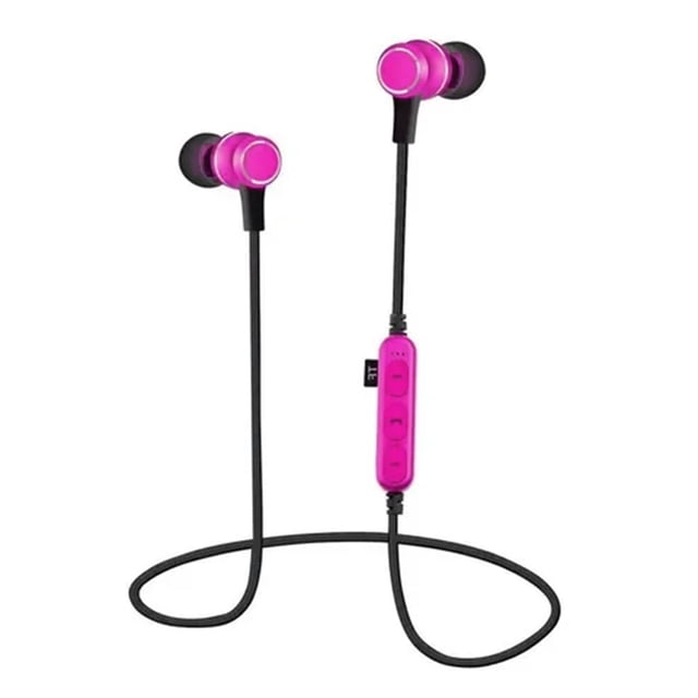 audífonos chicharo in ear manos libres bluetooth magneticos./rosa victorynk audífono bluetooh Rosa Victorynk audífonos chicharo in ear manos libres Bluetooth con cable plano negro, broqueles intraaurales rosas con imanes que se unen, módulo rosa con tres botones y micrófono en línea; diseño ligero para uso cotidiano y manos libres en llamadas y música.