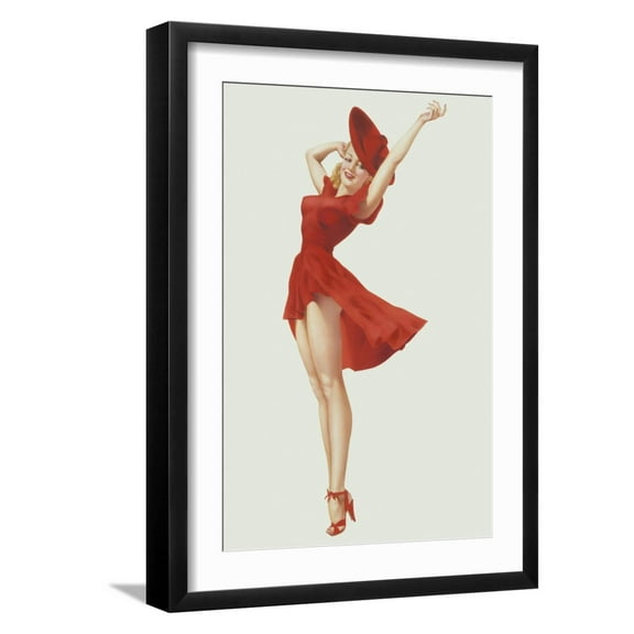 Art.com Varga Girl, September 1941 Art Print by Alberto Vargas, Black Frame Wall Art, 17" x 23"