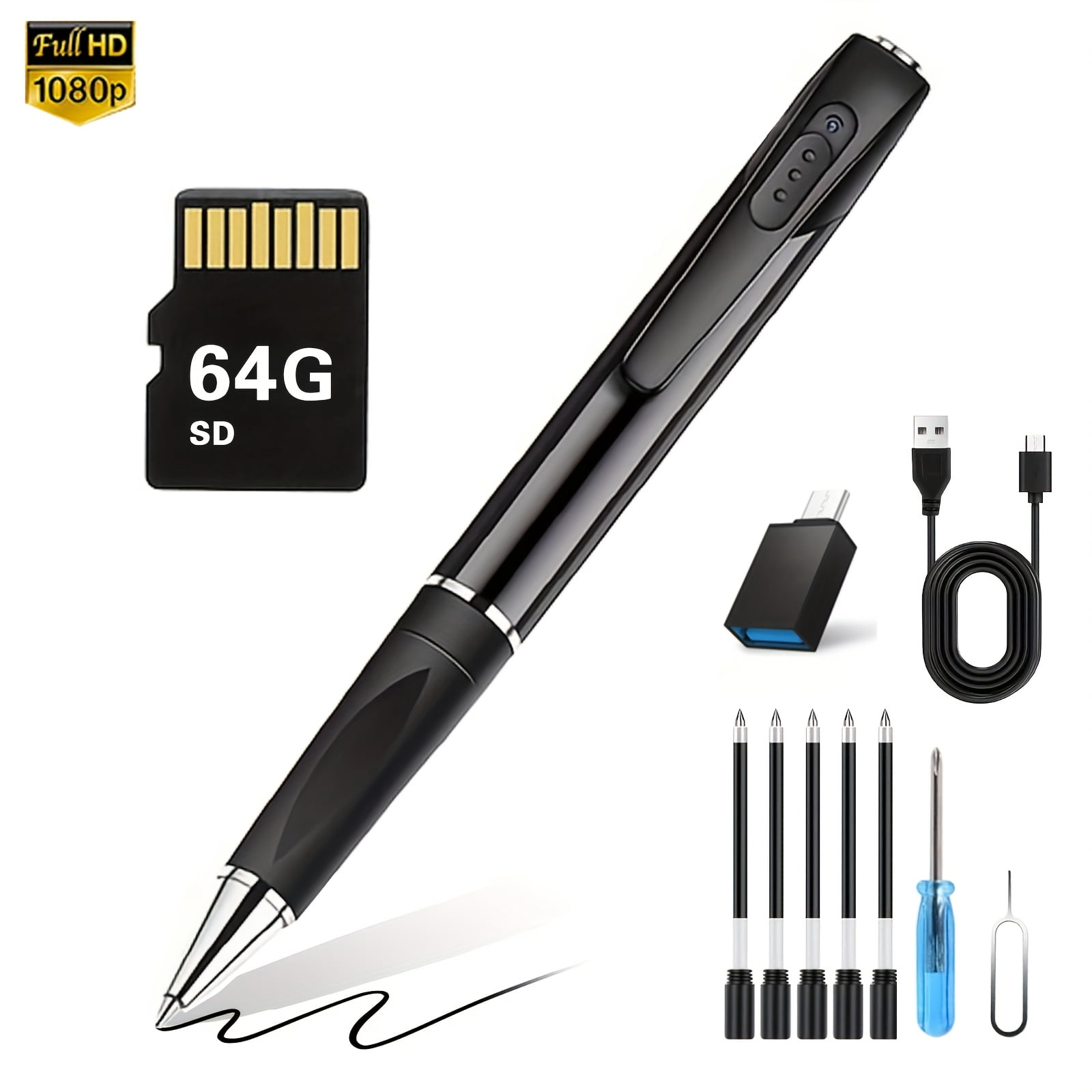 Wearable Mini Voice Recorder Pen, Rechargeable HD Audio Recorder for Lectures, Meetings, Interviews, Concerts, USB MP3 Playback Portable Safe Device