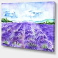 thumbnail image 2 of Lavender Fields Watercolor - Landscape Canvas Art Print, 2 of 4