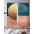 thumbnail image 3 of Boho Sheer Curtains 84 Inch Length 2 Panels Set, Modern Abstract Gold Teal Geometric Art Voile Window Treatment Rod Pocket Curtains Sheers Drapes for Bedroom/Living Room/Kitchen 52"x84"x2, 3 of 7