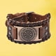thumbnail image 4 of Brazalete de cuero Sunnimix Pulseras anchas de puño Hombre Marrón, 4 of 8
