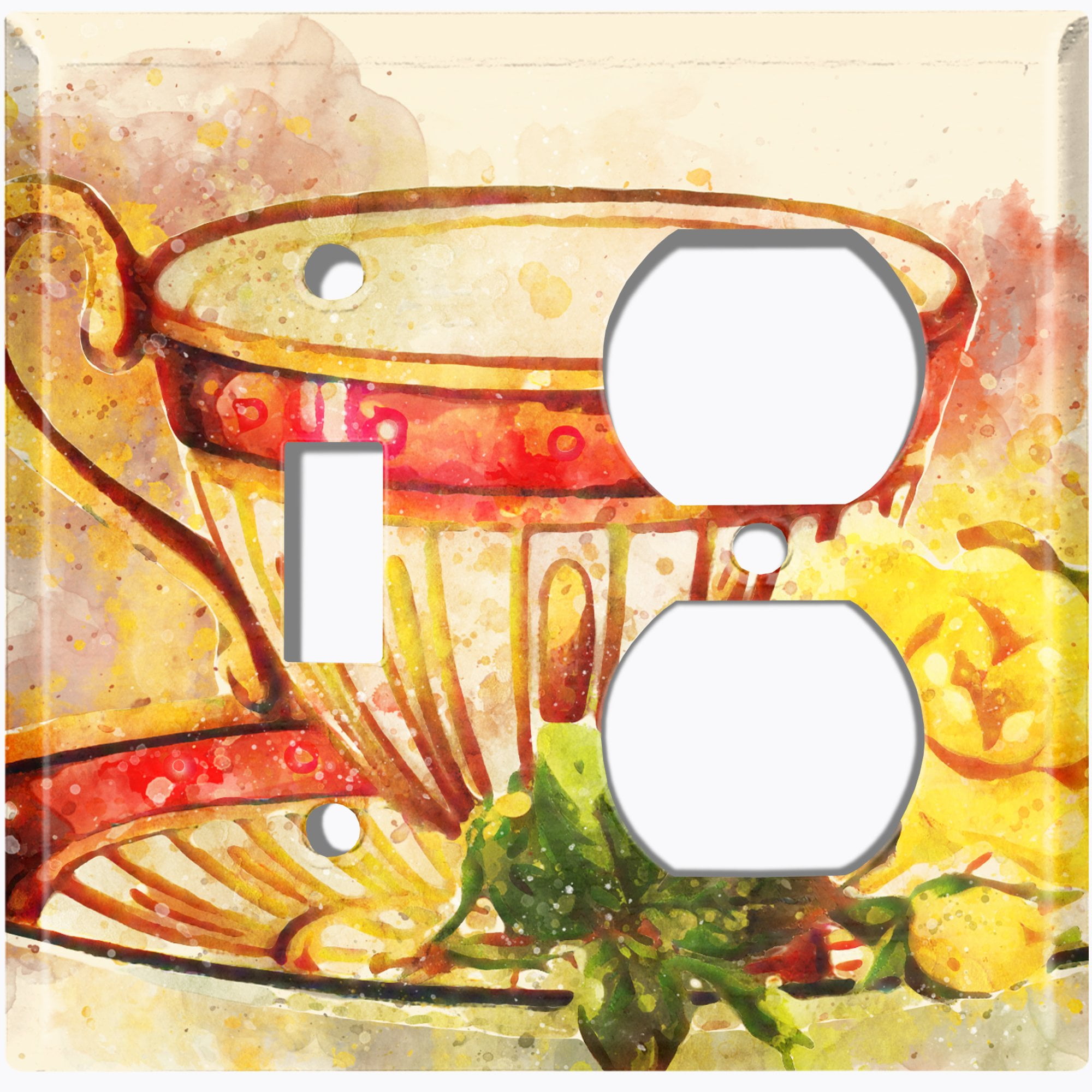 Metal Light Switch Plate Outlet Cover Flower Rose Teacup Metal Light Switch Plate Outlet Cover Flower Rose Teacup