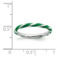 thumbnail image 5 of 925 Sterling Silver Stackable Expressions Twisted Green Enameled Ring Size: 5; for Adults and Teens; for Women and Men, 5 of 5