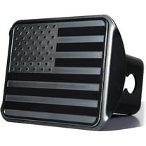 Zone Tech Tactical USA American Flag Hitch Cover - Black Thick Durable Metal Novelty American Flag Trailer Plug Hitch Cover -US Patriotic Pledge of Allegiance