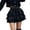 Black, variant on Y2K Women Ruffle Hem Pleated Mini Skirt High Waist A-Line Flared Goth Alternative Skirts (Black XXL)