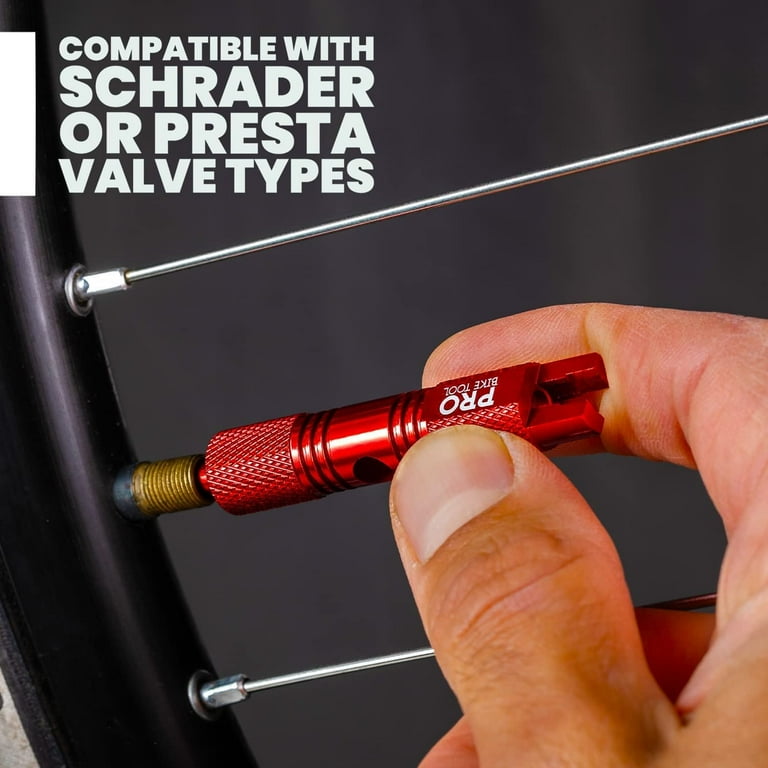 PRO BIKE TOOL Valve Core Remover Presta and Schrader Valves (Red