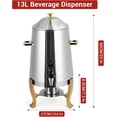 thumbnail image 2 of 3.5 Gal Coffee Urn,13 L Stainless Steel Beverage Dispenser,Hot Drinks Dispenser With Fuel Tray,Heating Coffee Cocoa Milk Dispenser for Parties,Hotels, Buffets, 2 of 8