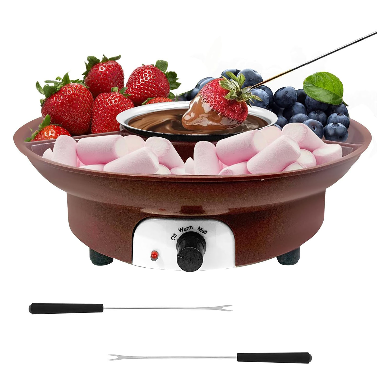 Tasse à Fondue Chocolat En Céramique Avec 2 Fourchettes - 300 Ml, Pour Micro-ondes, Idéale Pour Fêtes, Apéros Doux