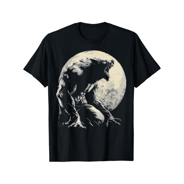 Werewolf Wolf Howling Moon Halloween Alpha Male T-Shirt Tops Tee