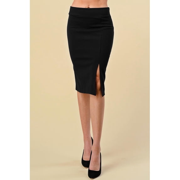 25 INCHES BODYCON OFFICE MIDI SKIRT 8 INCHES SIDE OPENED