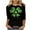 #372-Black, variant on Craaazy Ladies' St. Patrick's Day Printed Round Neck T-shirt Leisure Tops Gifts