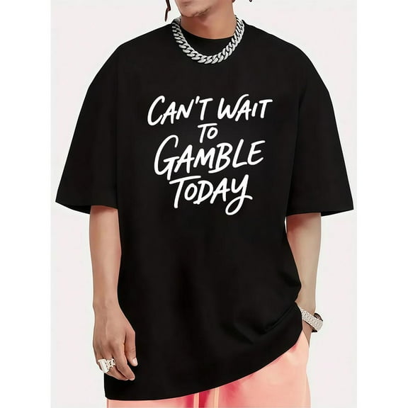 Letter T-Shirt Graphic Tee Funny Top Cotton Fashion Short Sleeve Casual Shirt Black S-5XL