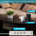 thumbnail image 4 of Regleta Alexa Smart WiFi con protección de sobrecarga 4 enchufes 4 puertos USB y cable USB 3 en 1 Compatible con Alexa Google Smart Life y control por voz esquí esquí Gafas de esquí, 4 of 5