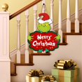 thumbnail image 3 of Decoraciones navideñas: letrero de madera con texto "Feliz Navidad", gnomo, adornos navideños colgantes para árbol de Navidad, pared, puerta, decoración del hogar, 3 of 4