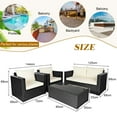 thumbnail image 2 of Patiojoy 4PCS Patio Rattan Wicker Conversation Furniture Set Sectional Sofa & Coffee Table, 2 of 8